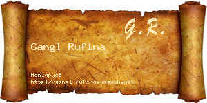 Gangl Rufina névjegykártya
